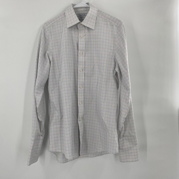 CHARLES TYRWHITT LONDON Non Iron Slim Fit Multicolored Check Long Sleeve 15/33" - Picture 2 of 4